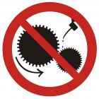 Zakaz smarowania urządzeń w ruchu - znak bhp zakazujący - GB004