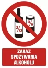 Zakaz spożywania alkoholu - znak bhp zakazujący - GC049