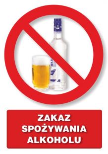 Zakaz spożywania alkoholu - znak informacyjny - PC106
