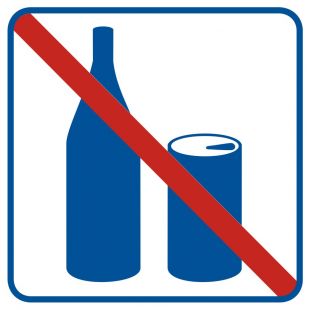 Zakaz spożywania napojów - znak informacyjny - RA503