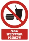 Zakaz spożywania posiłków - znak bhp zakazujący - GC036