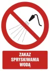 Zakaz spryskiwania wodą - znak bhp zakazujący - GC082