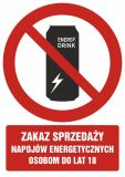 Zakaz sprzedaży napojów energetycznych osobom do lat 18 - Zakaz sprzedaży napojów energetycznych – oznakowanie