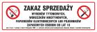 Zakaz sprzedaży wyrobów tytoniowych i papierosów elektronicznych osobom do lat 18 - znak zakazujący, informujący - NE031