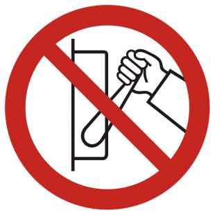 Zakaz uruchamiania maszyny (urządzenia) - znak bhp zakazujący - GB041