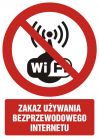 Zakaz używania bezprzewodowego internetu - znak bhp zakazujący - GC069