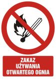 Zakaz używania otwartego ognia - znak bhp zakazujący - GC054 - Znaki zakazu BHP w pracy