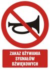 Zakaz używania sygnałów dźwiękowych - znak bhp zakazujący - GC031