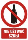 Zakaz używania szkła - znak bhp zakazujący - GC052