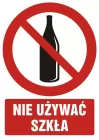 Zakaz używania szkła - znak bhp zakazujący - GC052
