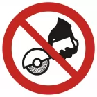 Zakaz używania szlifierki ręcznej - znak bhp zakazujący - GAP034