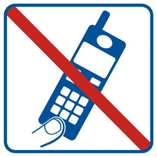 Zakaz używania telefonów komórkowych - znak informacyjny - RA510