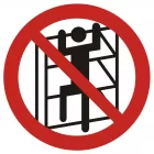 Zakaz wchodzenia na regały - znak bhp zakazujący - GB032