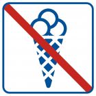 Zakaz wchodzenia z lodami - znak informacyjny - RA508