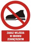Zakaz wejścia w obuwiu zewnętrznym - znak bhp zakazujący - GC033