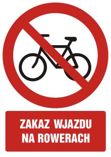 Zakaz wjazdu na rowerach - znak bhp zakazujący - GC039