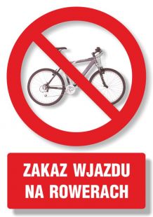 Zakaz wjazdu na rowerach - znak informacyjny - PC107