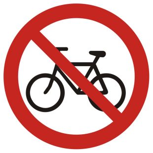 Zakaz wjazdu na rowerze - znak bhp zakazujący - GB014