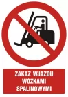 Zakaz wjazdu wózkami spalinowymi - znak bhp zakazujący - GC011