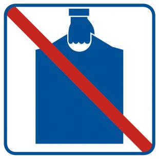 Zakaz wnoszenia podręcznego bagażu - znak informacyjny - RA514