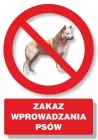 Zakaz wprowadzania psów - znak informacyjny - PC108