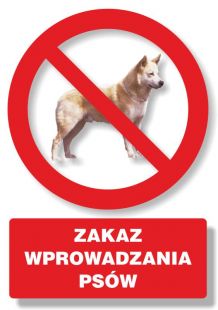 Zakaz wprowadzania psów - znak informacyjny - PC108