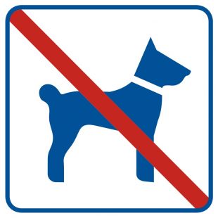 Zakaz wprowadzania psów - znak informacyjny - RA507