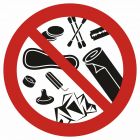 Zakaz wrzucania do toalety - znak bhp zakazujący - GB043