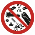 Zakaz wrzucania do toalety - znak bhp zakazujący - GB043