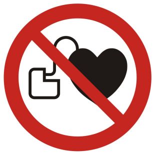 Zakaz wstępu osobom ze stymulatorem serca - znak bhp zakazujący - GAP007