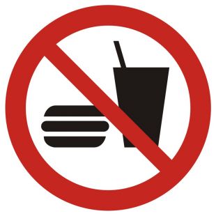 Zakaz wstępu z jedzeniem i piciem - znak bhp zakazujący - GAP022