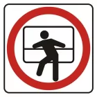 Zakaz wychylania się przez okno - znak, naklejka kolejowa - SD001