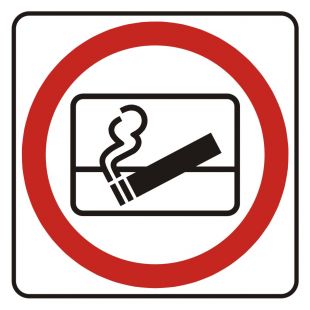 Zakaz wyrzucania  niedopałków za okno - znak, naklejka kolejowa - SD003