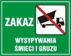Zakaz wysypywania śmieci i gruzu - znak, lasy - OB014