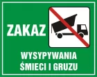 Zakaz wysypywania śmieci i gruzu - znak, lasy - OB014