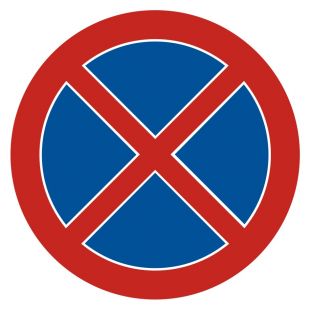 Zakaz zatrzymywania się - znak PCV