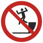 Zakaz zeskakiwania - znak bhp zakazujący
