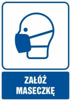 Załóż maseczkę - znak informacyjny - RB601