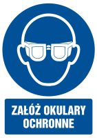 Załóż okulary ochronne - znak bhp nakazujący - GL003