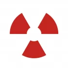 Zamknięte źródło promieniowania - znak bezpieczeństwa, ostrzegający, promieniowanie - KA002