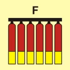 Zamocowana bateria gaśnicza (F-piana) - znak morski - FI078