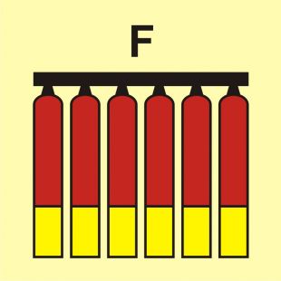 Zamocowana bateria gaśnicza (F-piana) - znak morski - FI078
