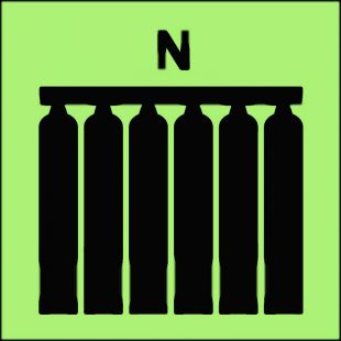 Zamocowana bateria gaśnicza (N-azot) - znak morski - FI077