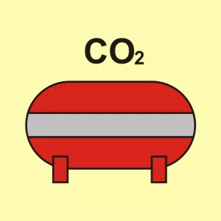 Zamocowana instalacja gaśnicza (CO2-dwutlenek węgla) - znak morski - FI070