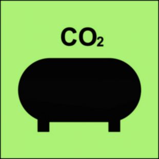 Zamocowana instalacja gaśnicza (CO2-dwutlenek węgla) - znak morski - FI070