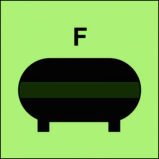 Zamocowana instalacja gaśnicza (F-piana) - znak morski - FI072