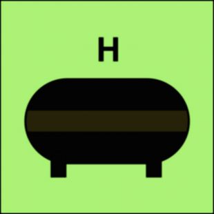 Zamocowana instalacja gaśnicza (H-gaz) - znak morski - FI073