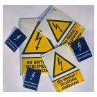 Zamów - Tabliczka elektryczna, energetyczna, ostrzeżenie przed wysokim napięciem - blacha emaliowana - wg projektu, na zamówienie