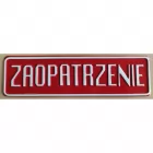 Zaopatrzenie - tabliczka tłoczona aluminiowa