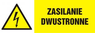 Zasilanie dwustronne - znak elektryczny